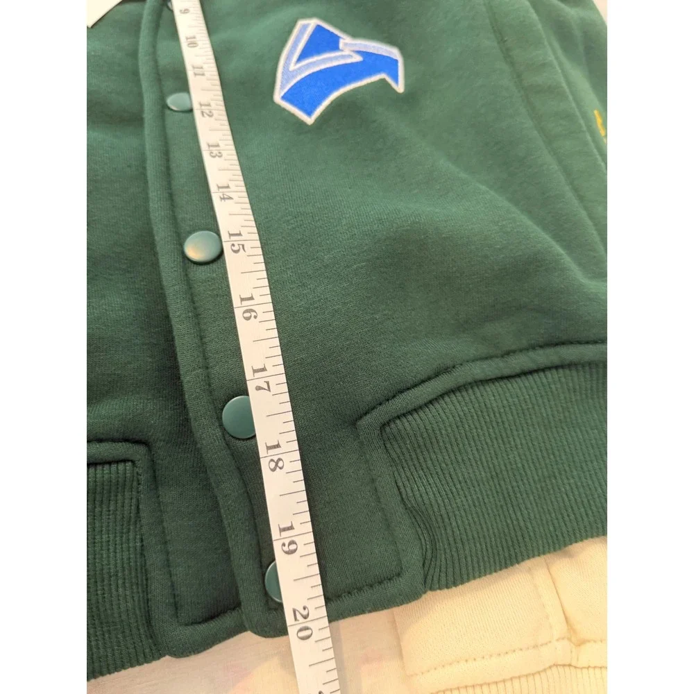 Zara Kids Green Varsity Bomber Jacket Patches 9-10 Years 140cm NWT